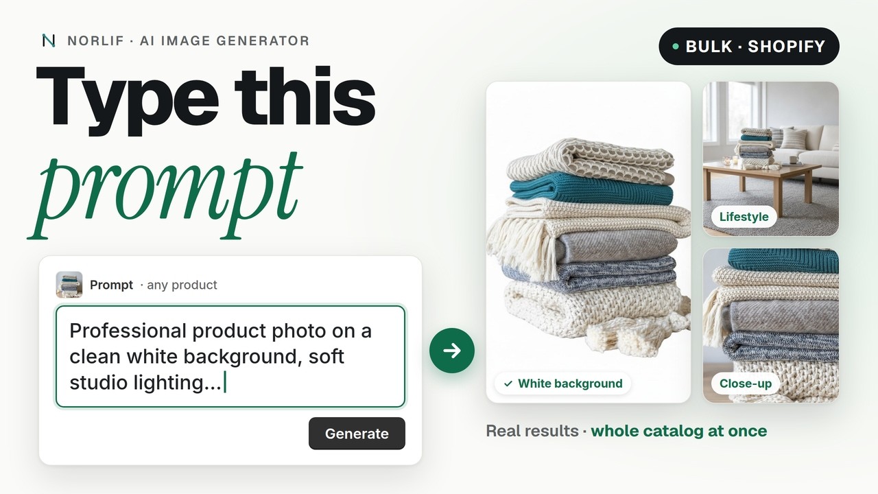Generate AI Product Images in Bulk for Shopify (Prompt Guide)